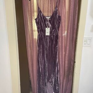 Lucky Brand Velvet Midi Dress in Purple